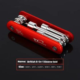 "Pocket-Sized Folding Hex Wrench – Chrome-Vanadium Steel 6-in-1 Multi-Tool"