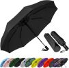 Compact Travel Umbrella - Windproof Auto Open/Close, Small Folding Umbrella for Rain - Lightweight & Durable with Fiberglass Frame