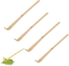 4PCS Bamboo Matcha Scoop, Chinese Tea Ceremony Utensil for Green Tea, Tea Whisk Scooping for Coffee, Spices