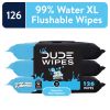 Extra Large 99% Water Fragrance Free Flushable Wet Wipes for Kids, 126 Count, 3 Pack (Select for More Options)
