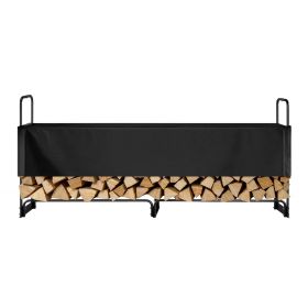 VEVOR Firewood Rack with Waterproof Cover, 101 x 14 x 46 in Outdoor Firewood Holder, 660lb Weight Capacity, 1/2 Cord Log Holder, Half-Covered