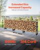 VEVOR Firewood Rack with Waterproof Cover, 150 x 14 x 46 in Outdoor Firewood Holder, 660lb Weight Capacity, 1/2 Cord Log Holder, Half-Covered