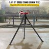 VEVOR Tripod Pipe Chain Vise, 1/8"-5" Pipe Capacity, 36.4' Length Chain Vise Stand with Portable Folding Steel Legs, for Grabbing