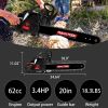 62cc Powerful 20 inch Gas Chainsaw with 2 Stroke - Perfect for Pruning, Limbing, and Sawmill Operations-black