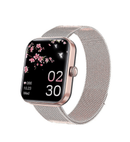 F57l Blood Glucose Monitoring Watch, Blood Glucose Watch, Blood Pressure Watch (Color: Milan Rose Steel)