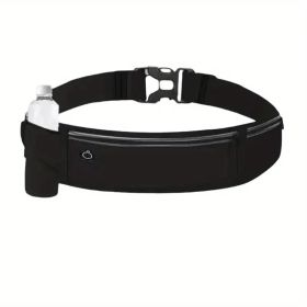 Secure Running Belt Pack – Lockable Zipper & Breathable Mesh for Phone/Wallet Storage (Ideal for Jogging & Travel) (Color: Black)