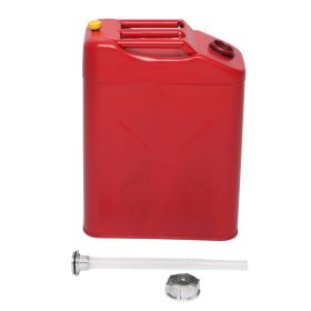 20L Standard Cold-rolled Plate Petrol Diesel Can Gasoline Bucket with Oil Pipe Army Green (Color: Red)