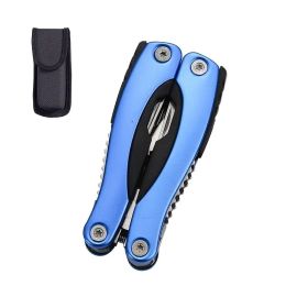 "Tactical Survival Tool Set - Professional Stainless Steel Pliers with Built-in Knife" (Color: Blue camping outdoor)