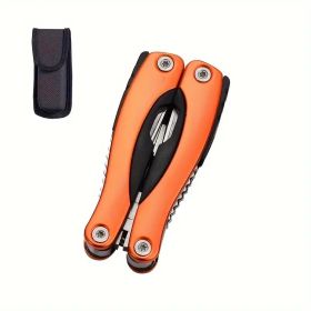 "12-in-1 Adventure Pliers - Premium Stainless Steel Construction for Camping & Emergencies" (Color: Orange camping outdoor)
