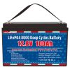 12V 100Ah LiFePO4 Battery, Lithium Battery Built-in 100A BMS 1280Wh, Deep Cycle Battery Up to 12000 Cycle Times, Iron Phosphate Battery for RV, Solar