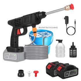 Cordless Pressure Washer Portable Electric Power Washer High Pressure Water Sprayer 400PSI Car Washer Cleaner with 0° & 40° Nozzle Foam Bottle Filter (Color: Black)
